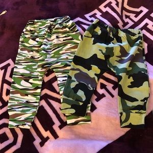 2 pairs of camo pants 18-24 months